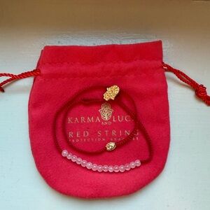 Karma Luck Red String Bracelet with Gold Accents
